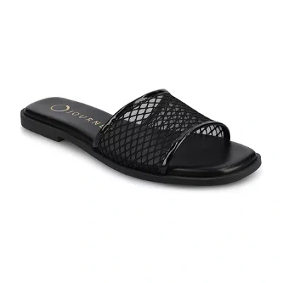 Journee Collection Womens Breckley Flat Sandals In Black
