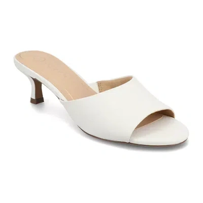 Journee Collection Womens Jeylah Heeled Sandals In White