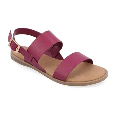 Journee Collection Womens Lavine Slingback Strap Flat Sandals In Pink