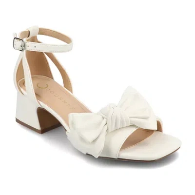 Journee Collection Womens Zevi Heeled Sandals In White