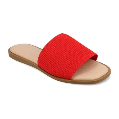 Journee Collection Womens Prisilla Flat Sandals In Red