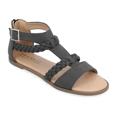 Journee Collection Womens Florence Flat Sandals In Black