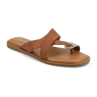 Journee Collection Womens Prizzie Slide Sandals In Brown