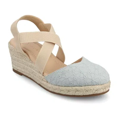 Journee Collection Womens Ashlee Wedge Sandals In Blue
