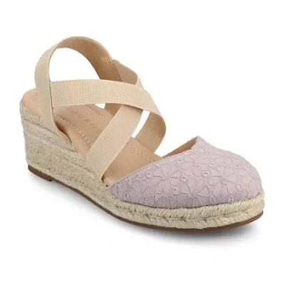 Journee Collection Womens Ashlee Wedge Sandals In Purple