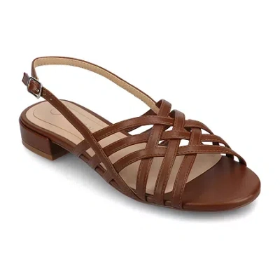 Journee Collection Womens Cassandra Flat Sandals In Brown