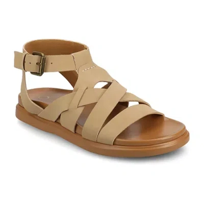 Journee Collection Womens Mistee Flat Sandals In Neutral