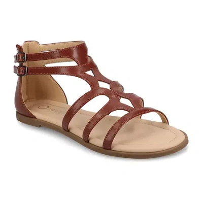 Journee Collection Womens Genneva Gladiator Sandals In Brown
