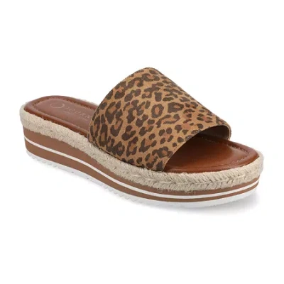 Journee Collection Womens Slide Sandals In Brown