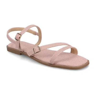 Journee Collection Womens Flat Sandals In Pink