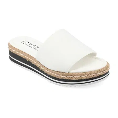 Journee Collection Cloudsteppers Womens Rosey Slide Sandals In White