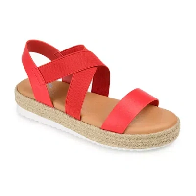 Journee Collection Womens Caroline Wedge Sandals In Red