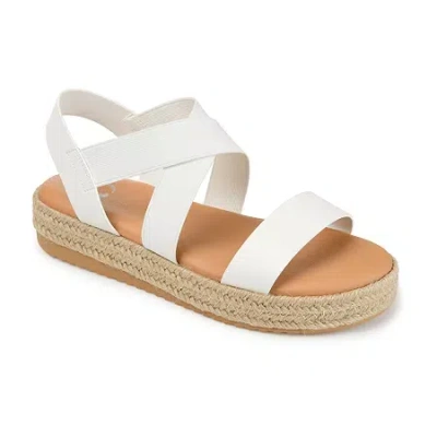 Journee Collection Womens Caroline Wedge Sandals In White