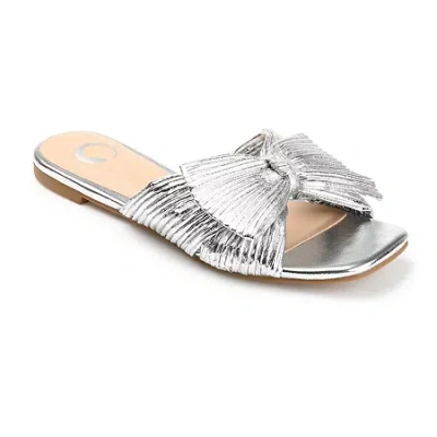 Journee Collection Cloudsteppers Womens Serlina Slide Sandals In Silver