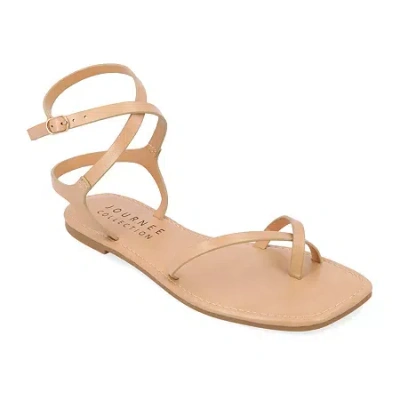 Journee Collection Cloudsteppers Womens Charra Ankle Strap Flat Sandals In Brown