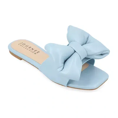 Journee Collection Womens Fayre Flat Sandals In Blue