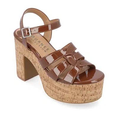 Journee Collection Womens Jania Heeled Sandals In Brown