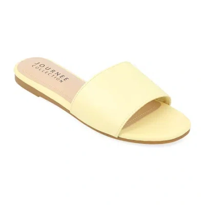 Journee Collection Womens Kolinna Flat Sandals In Yellow