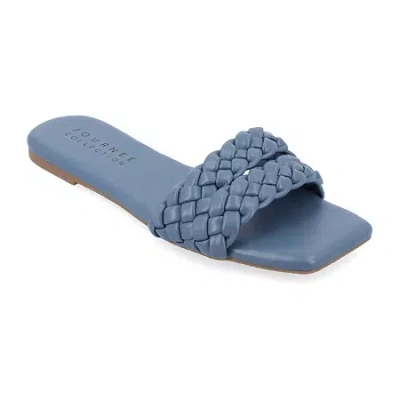 Journee Collection Womens Sawyerr Slide Sandals In Blue