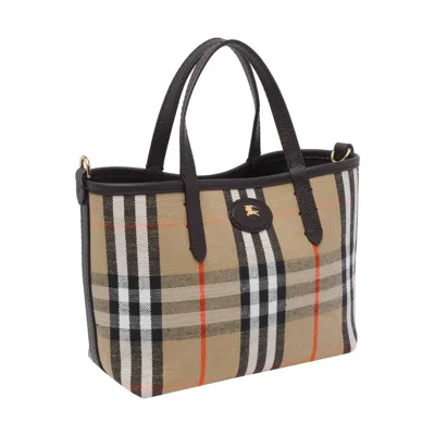 Burberry Brown And Beige Bloomsbury Mini Reversible Tote Bag In Brown