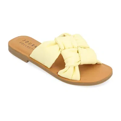 Journee Collection Womens Kianna Flat Sandals In Yellow