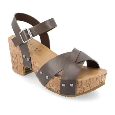 Journee Collection Womens Valentina Heeled Sandals In Brown