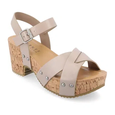 Journee Collection Womens Valentina Heeled Sandals In Neutral