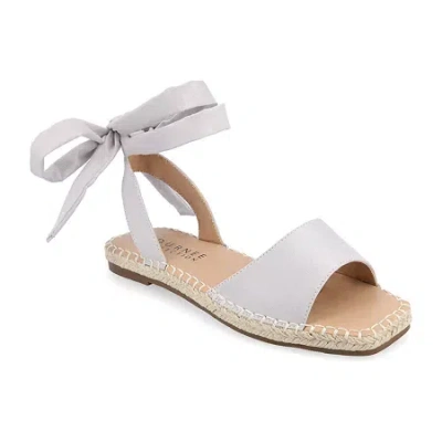 Journee Collection Womens Emelie Ankle Strap Flat Sandals In White