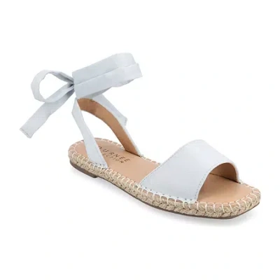 Journee Collection Womens Emelie Ankle Strap Flat Sandals In Blue