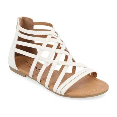 Journee Collection Womens Hanni Criss Cross Strap Gladiator Sandals In White