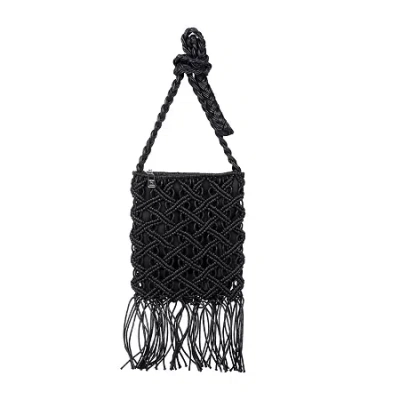 Karla Hanson Boho Macrame Iv Crossbody Bag In Black