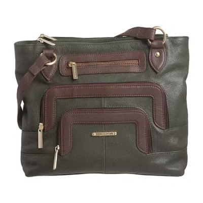 Stone Mountain Leather Montauk East West Tote Bag In Green