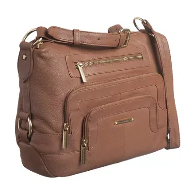 Stone Mountain Leather Montauk Boat Bottom Hobo Bag In Brown