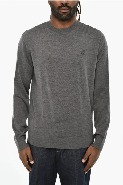 Dsquared2 Virgin Wool Lightweight Crew-neck Sweater In Black