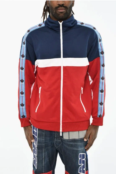 Dsquared2 Color Block Sweatshirt With Side Logo In Red