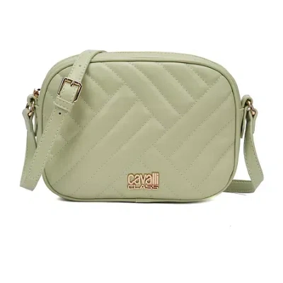 Cavalli Class Marzia Top Zip Shoulder Camera Crossbody Bag In Green