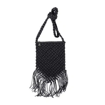 Karla Hanson Boho Macrame Ii Crossbody Bag In Black