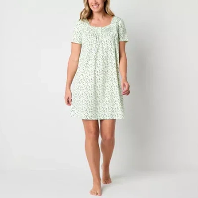 Adonna Womens Short Sleeve Nightgown In Green