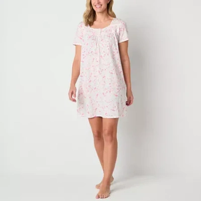 Adonna Womens Short Sleeve Nightgown In Pink