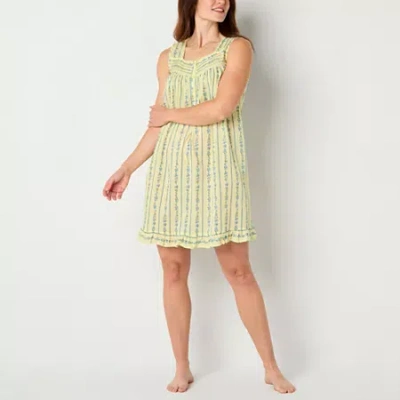 Adonna Womens Scoop Neck Sleeveless Nightgown In Yellow