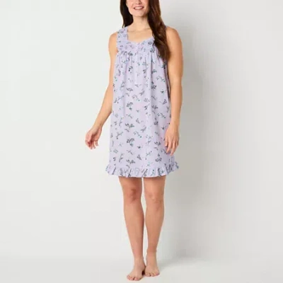 Adonna Womens Scoop Neck Sleeveless Nightgown In Purple