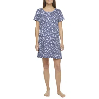 Adonna Womens Scoop Neck Short Sleeve Nightgown In Multi