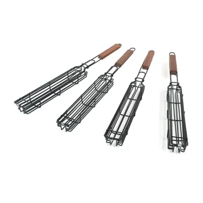 Charcoal Companion Set Of 4 Non-stick Kabob Basket In Black