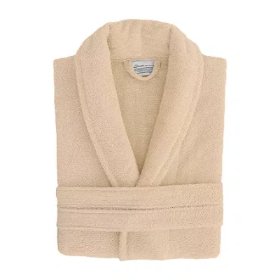 Linum Home Textiles Unisex Adult Terry Cloth Long Sleeve Long Length Robe In Sand