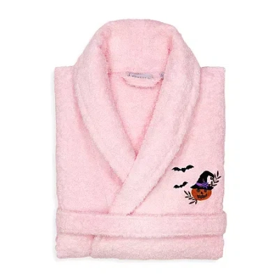 Linum Home Textiles Halloween Terry Bathrobe Unisex Adult Terry Cloth Long Sleeve Long Length Robe In Pink