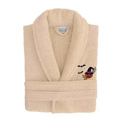 Linum Home Textiles Halloween Terry Bathrobe Unisex Adult Terry Cloth Long Sleeve Long Length Robe In Sand