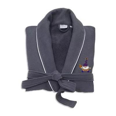 Linum Home Textiles Halloween Waffle Terry Bathrobe Unisex Adult Waffle Long Sleeve Long Length Robe In Gray