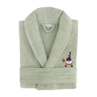 Linum Home Textiles Halloween Terry Bathrobe Unisex Adult Terry Cloth Long Sleeve Long Length Robe In Green