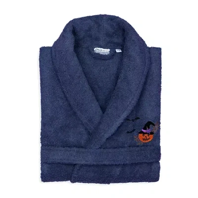 Linum Home Textiles Halloween Terry Bathrobe Unisex Adult Terry Cloth Long Sleeve Long Length Robe In Blue