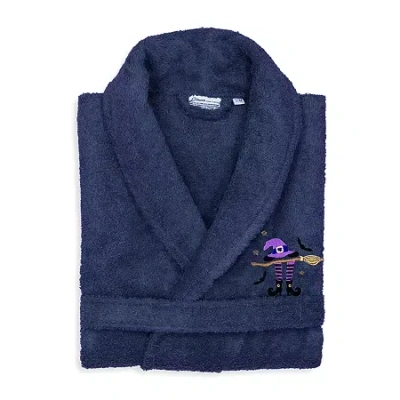 Linum Home Textiles Halloween Terry Bathrobe Unisex Adult Terry Cloth Long Sleeve Long Length Robe In Blue